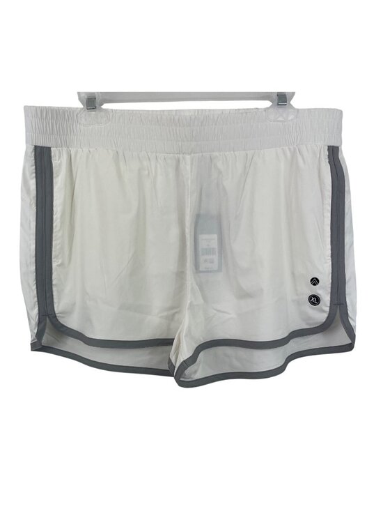 Traj3ctory Pants - Traj3ctory Lightweight White Shorts With Gray Trim Elastic Waistband Womens XL